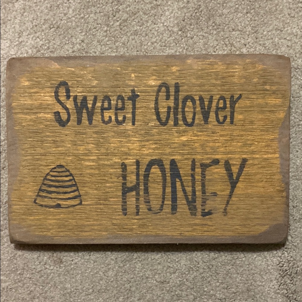 Sweet Clover Honey Wooden Sign